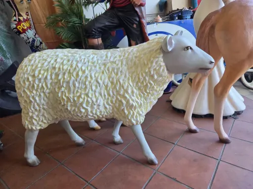 Life size fiberglass sheep prop