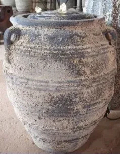 Ocean  Two Handle Ringed Jar - Clay  Fountain